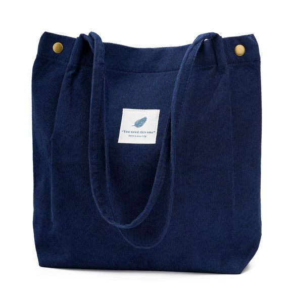 Corduroy Tote Bag Cute Tote Bags Shoulder Bag With Inner Pocket :3 - Picture 1 of 6